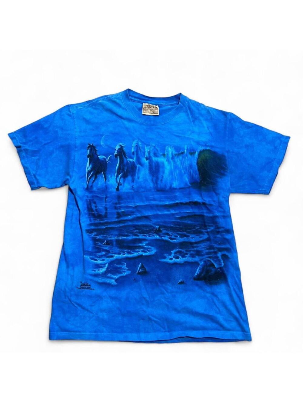 Vintage Blue “The Mountain” Horse Graphic T-Shirt